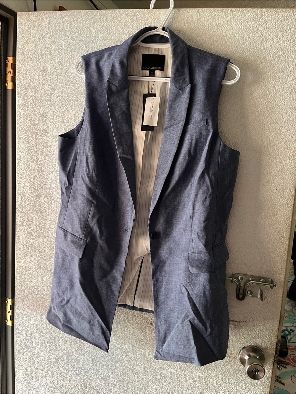 Banana Republic Navy Sleeveless Blazer Vest